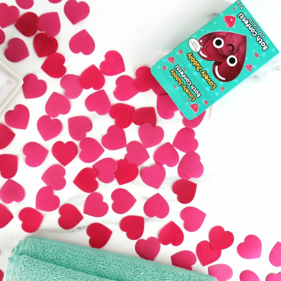 Lovely Jubbly Heart Rose-Scented Bath Confetti