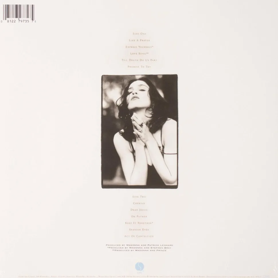 Madonna - Like A Prayer LP Vinyl Record
