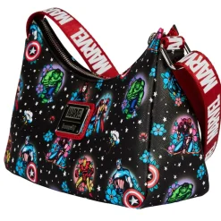 Marvel - Avengers Floral Tattoo 6” Faux Leather Shoulder Bag with Coin Bag Strap