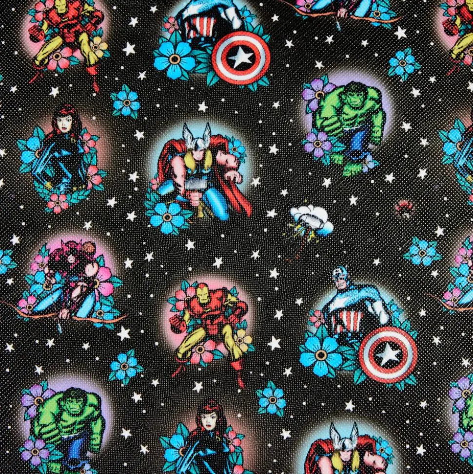 Marvel - Avengers Floral Tattoo 4” Faux Leather Zip-Around Wallet