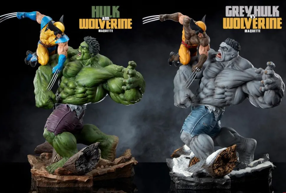 Marvel - Grey Hulk vs. Wolverine 23" Maquette Statue