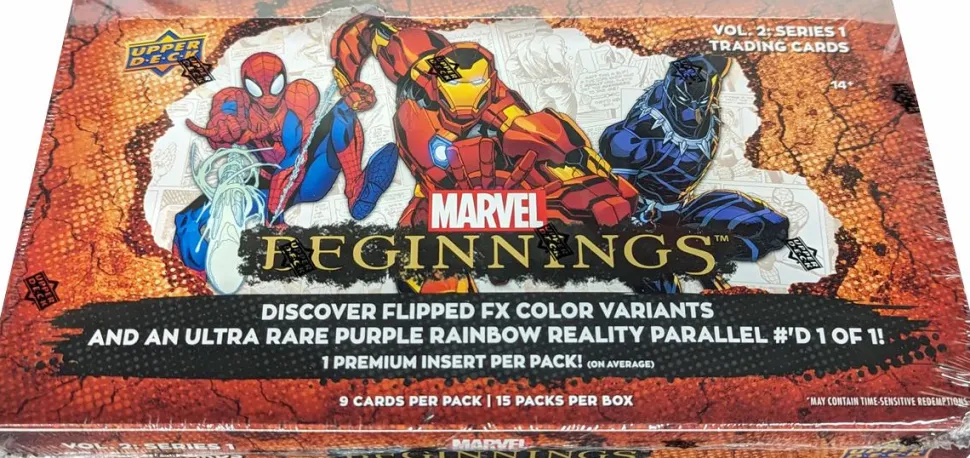 Marvel Comics - 2022 Marvel Beginnings Volume 2: Series 1 Hobby Trading Cards Box (Display of 15 Packs)