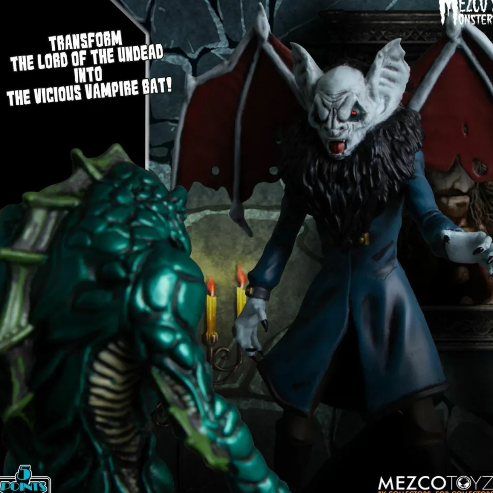 Mezco’s Monsters - Tower of Fear Deluxe 5-Points 3.75” Action Figure 5-Pack