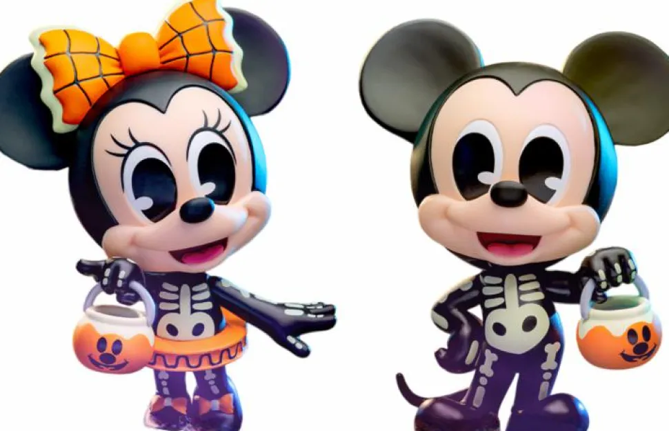 Mickey and Friends - Mickey & Minnie in Skeleton Costume Cosbaby (S) Hot Toys Figure 2-Pack