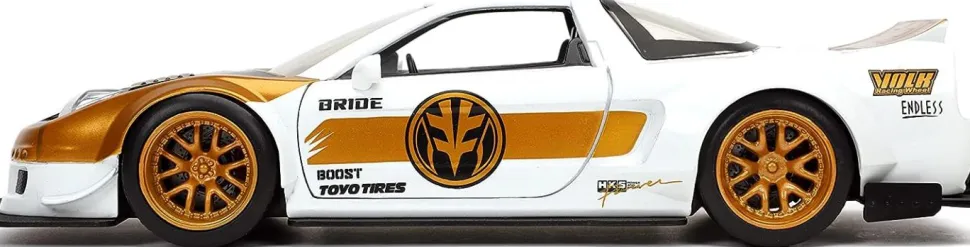 Mighty Morphin Power Rangers - White Ranger & 2002 Honda NSX Type-R Japan Spec 1/24th Scale Die-Cast Vehicle Replica