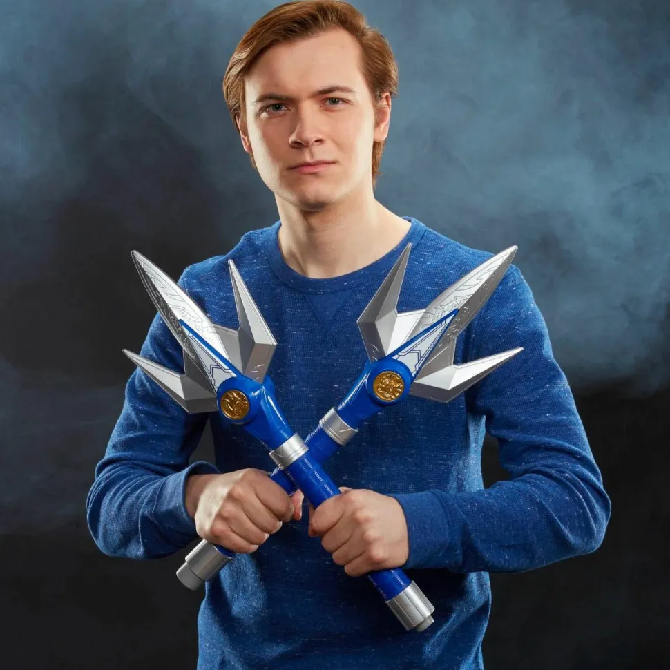 Mighty Morphin Power Rangers - Blue Ranger Power Lance Lightning Premium Collection 1:1 Scale Life-Size Prop Replica