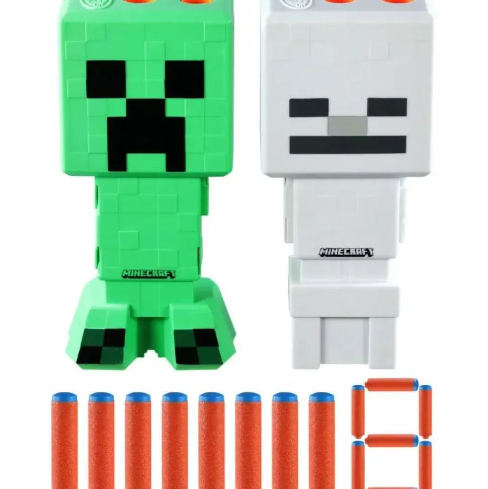 Minecraft - Creeper & Skeleton Mob Pack Nerf Dart Blaster 2-Pack