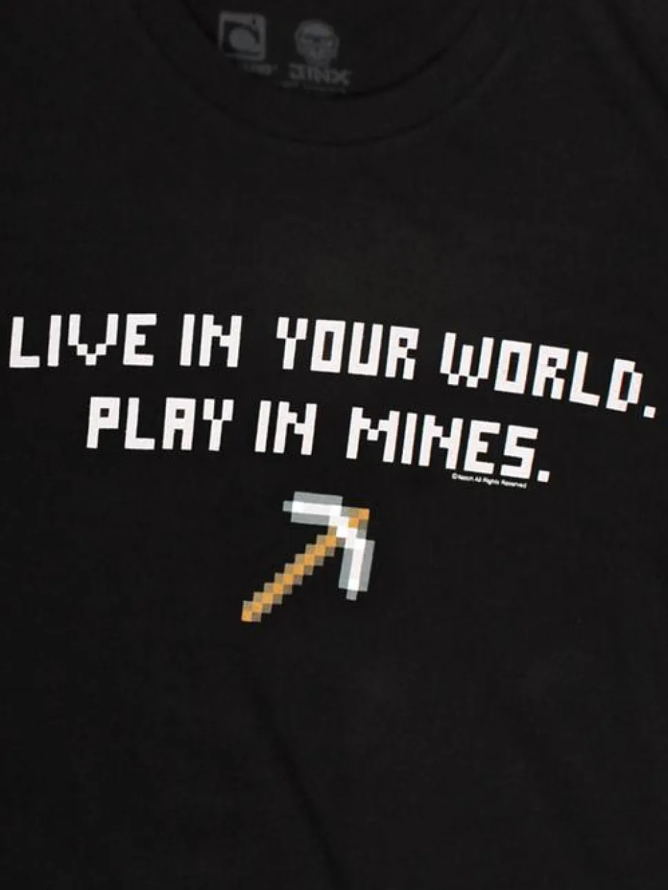 Minecraft - Live In Your World Play In Mines Black Male T-Shirt