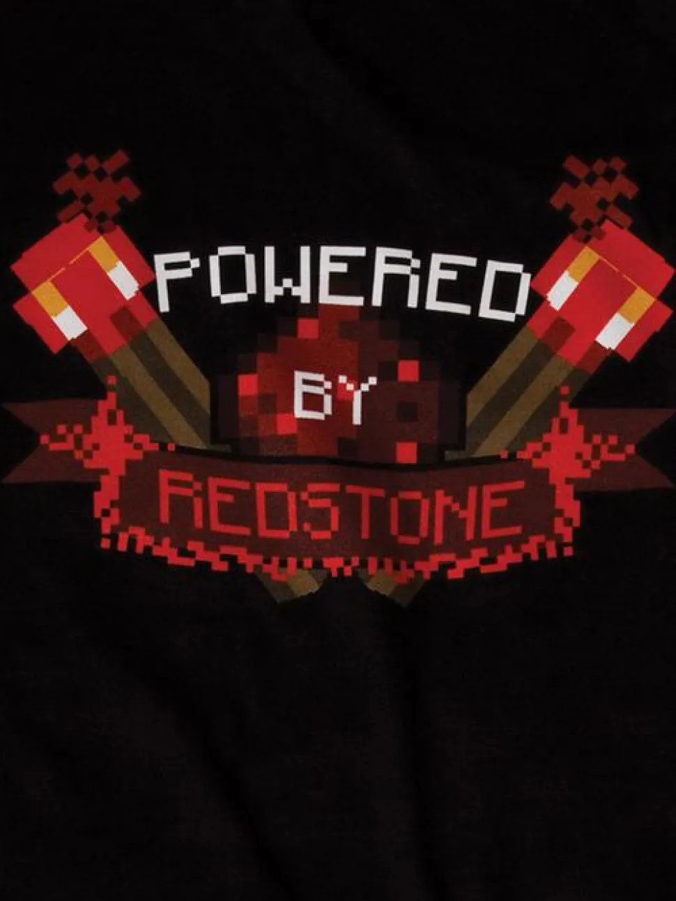 Minecraft - Powered by Redstone Black Male T-Shirt