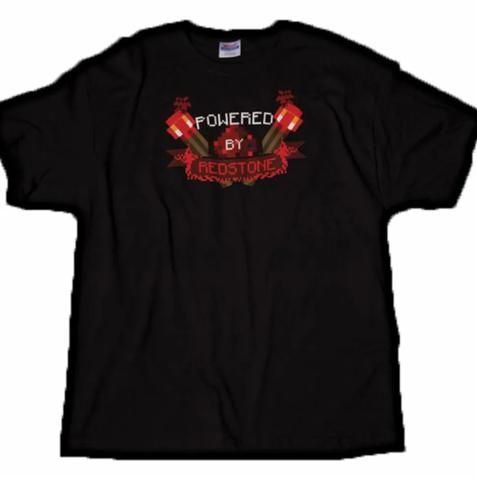 Minecraft - Powered by Redstone Black Male T-Shirt