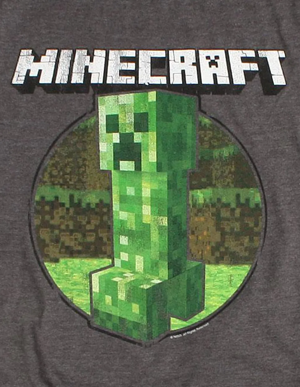Minecraft - Retro Creeper Charcoal Heather Male T-Shirt