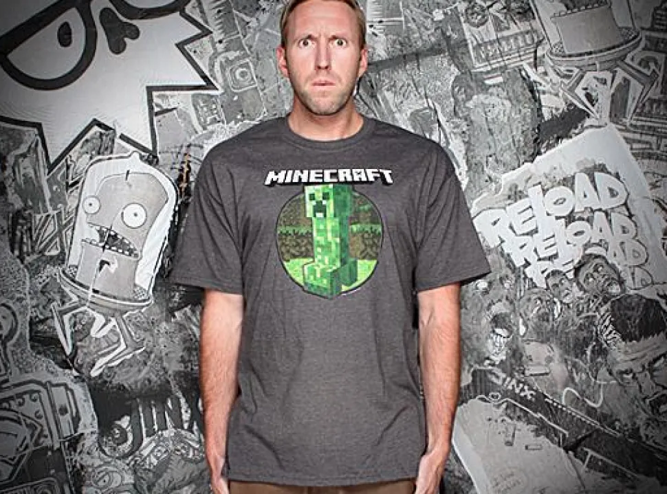 Minecraft - Retro Creeper Charcoal Heather Male T-Shirt