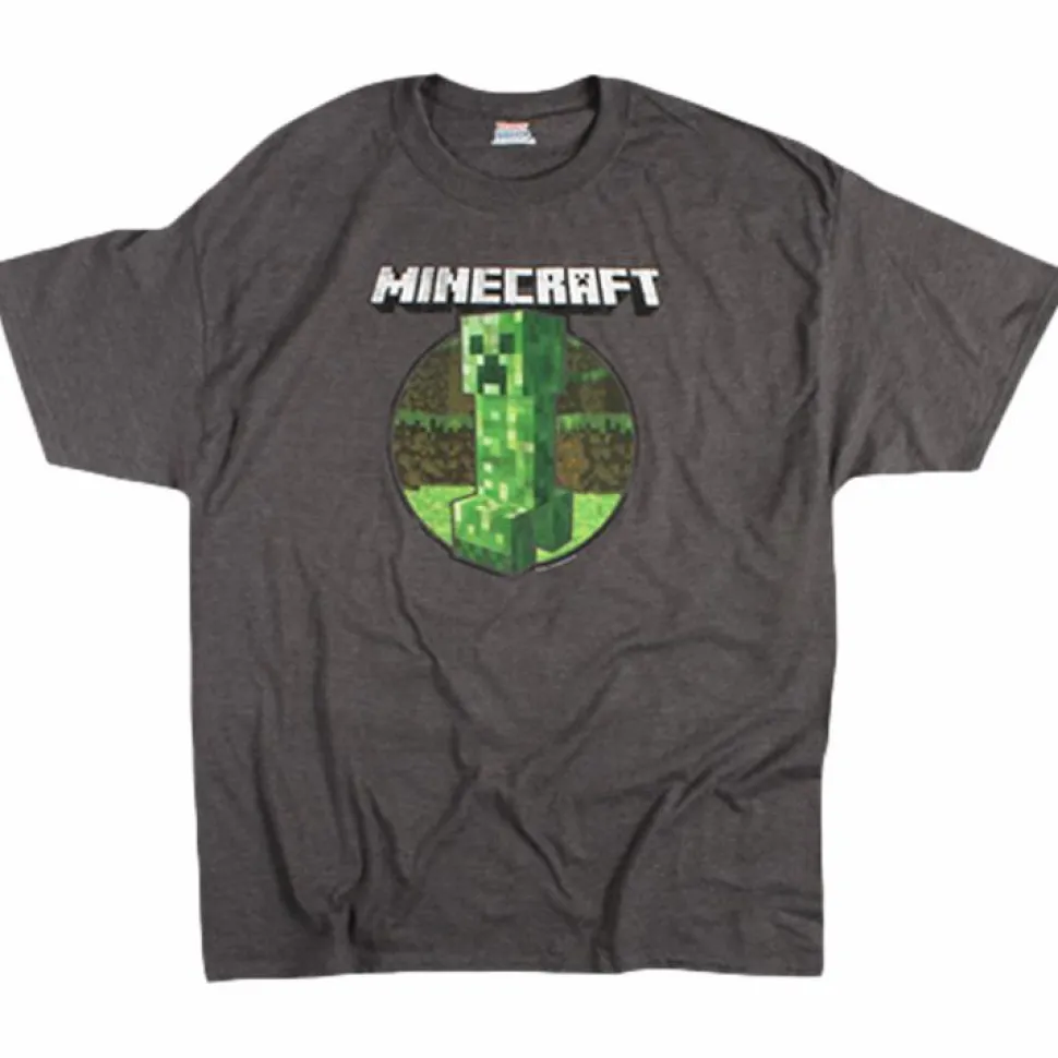 Minecraft - Retro Creeper Charcoal Heather Male T-Shirt
