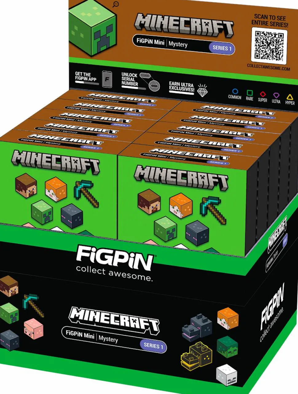 Minecraft - Series 1 FiGPiN Mystery Blind Box Mini Enamel Pin (Display of 10)