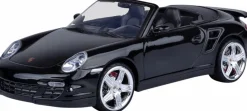 Motormax - Black Porsche 911 Turbo Cabriolet Timeless Legends Collection 1/18th Scale Die-Cast Vehicle Replica