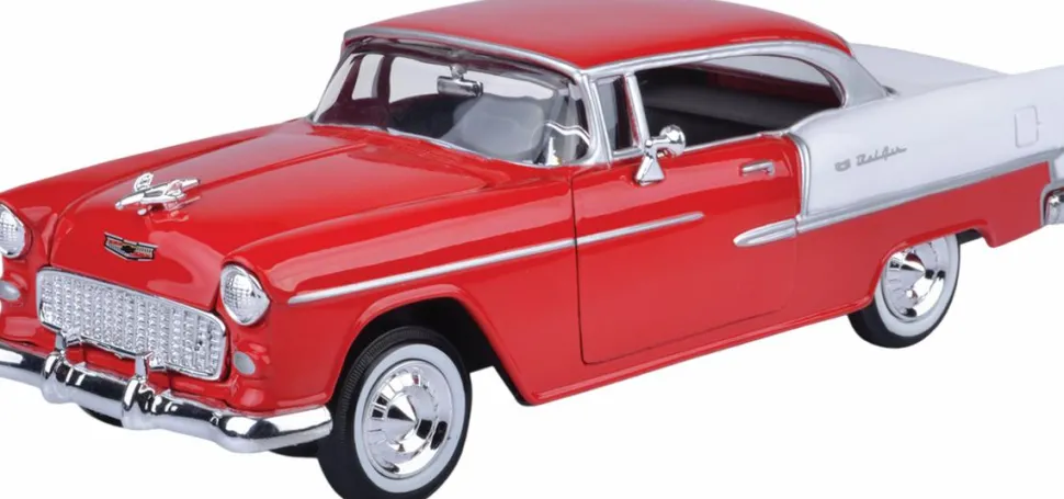 Motormax - Red 1955 Chevy Bel Air Timeless Legends Collection 1/24th Scale Die-Cast Vehicle Replica