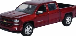 Motormax - Red 2017 Chevy Silverado 1500 LT Z71 Crew Cab Timeless Legends Collection 1/24th Scale Die-Cast Vehicle Replica
