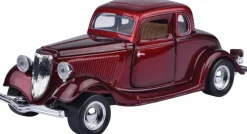Motormax - Red 1934 Ford Coupe (Hardtop) Timeless Legends Collection 1/24th Scale Die-Cast Vehicle Replica
