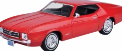 Motormax - Red 1971 Ford Mustang Sportsroof Timeless Legends Collection 1/24th Scale Die-Cast Vehicle Replica