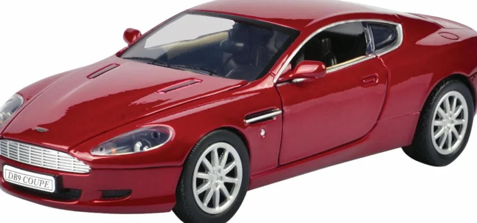 Motormax - Red Aston Martin DB9 Timeless Legends Collection 1/24th Scale Die-Cast Vehicle Replica