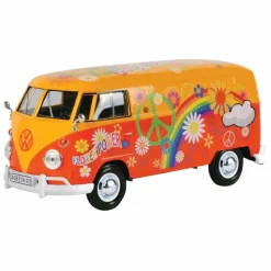 Motormax - Volkswagen Type 2 (T1) Bus (Flower Power Decal) Volkswagen Collection 1/24th Scale Die-Cast Vehicle Replica