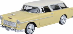 Motormax - Yellow 1955 Chevy Bel Air Nomad Timeless Legends Collection 1/24th Scale Die-Cast Vehicle Replica