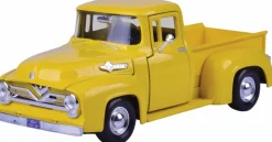 Motormax - Yellow 1955 Ford F-100 Pickup Timeless Legends Collection 1/24th Scale Die-Cast Vehicle Replica