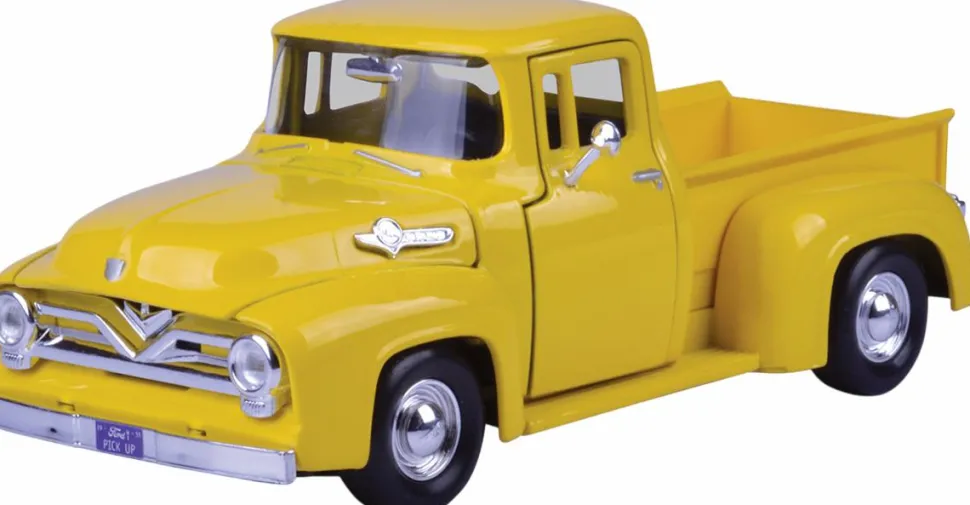 Motormax - Yellow 1955 Ford F-100 Pickup Timeless Legends Collection 1/24th Scale Die-Cast Vehicle Replica
