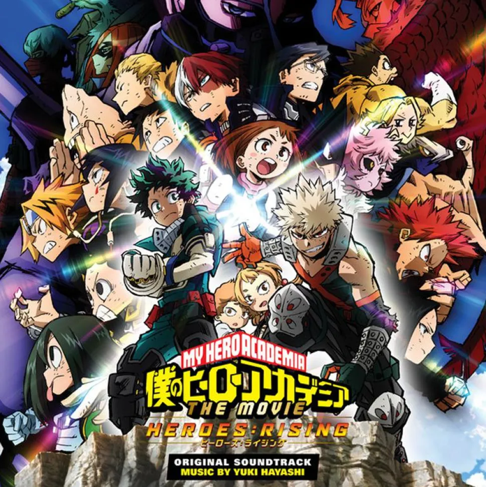 My Hero Academia: Heroes Rising - Original Motion Picture Soundtrack by Yuki Hayashi 2xLP Vinyl Record (Light in the Attic Exclusive Translucent Clear with Rainbow Splatter Coloured Vinyl)