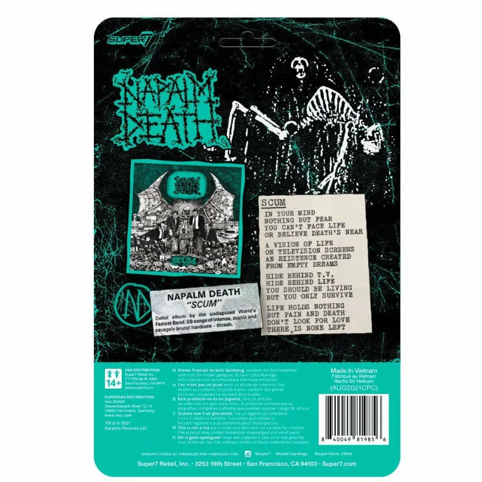 Napalm Death - Third Pressing Aquamarine ReAction 3.75” Action Figure