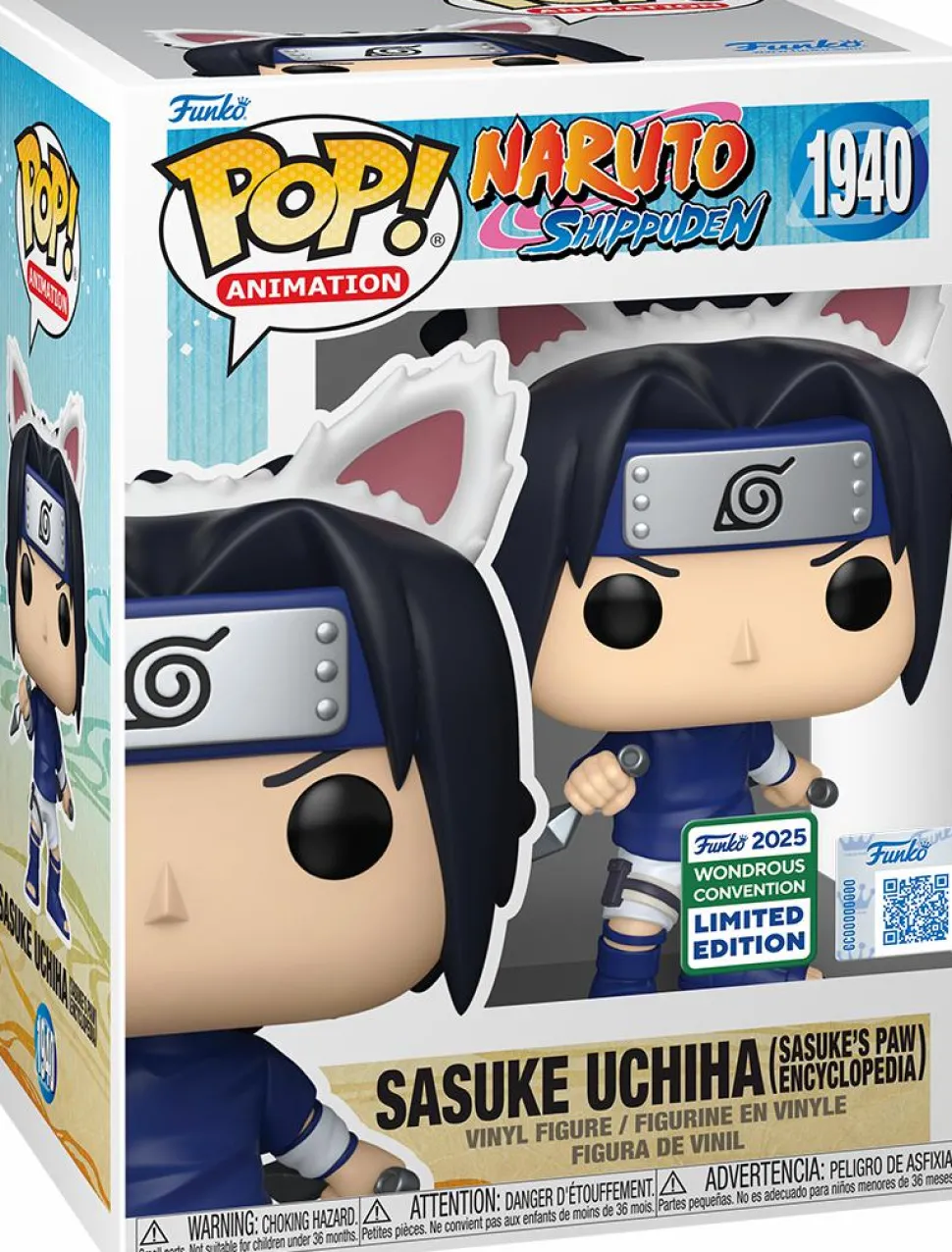 Naruto: Shippuden - Sasuke Uchiha (Sasuke's Paw Encyclopedia) Pop! Vinyl Figure (2025 Wondrous Convention Exclusive) (Popcultcha Exclusive)