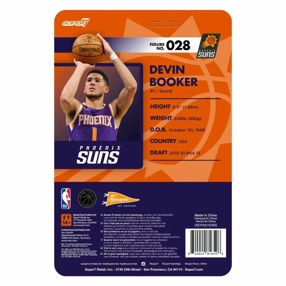 NBA Basketball - Devin Booker Phoenix Suns Supersports ReAction 3.75” Action Figure