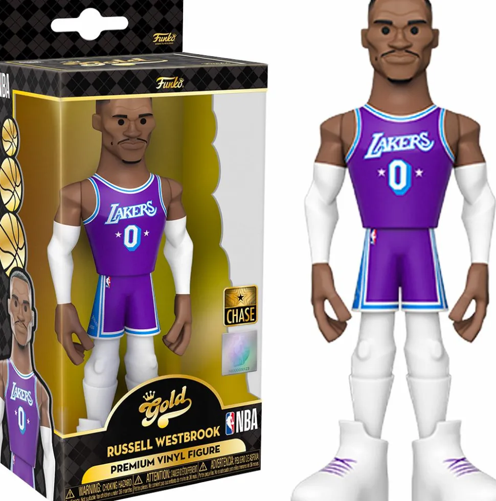 NBA Basketball - Russell Westbrook L.A. Lakers 2021 Championship Edition Jersey 5" Gold Premium Vinyl Figure