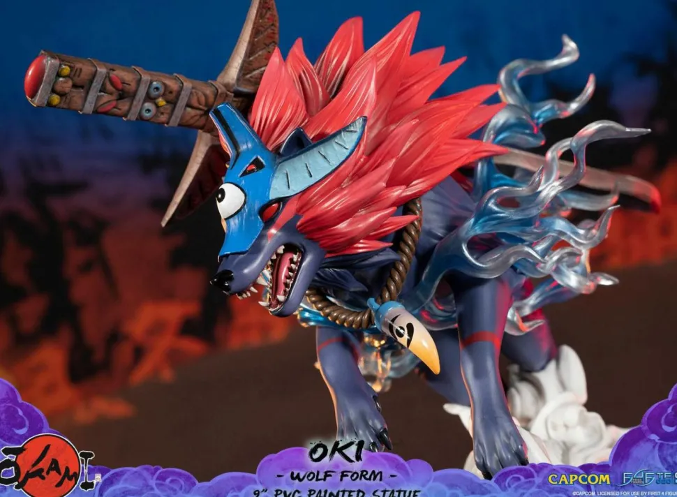 Okami - Oki Wolf Form 9” PVC Statue
