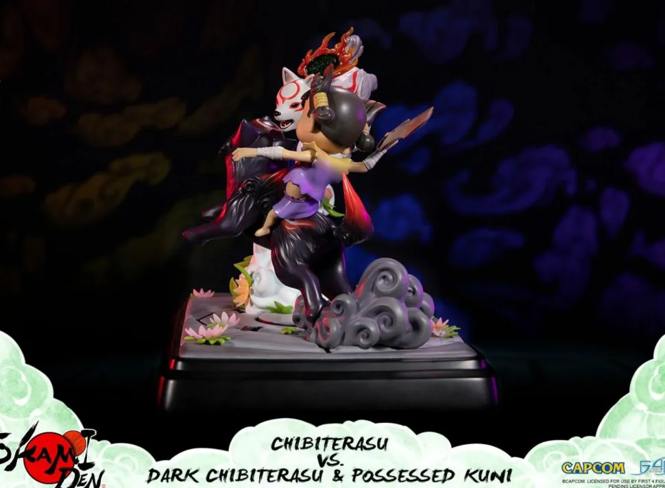 Okamiden - Chibiterasu vs. Dark Chibiterasu & Possessed Kuni 13” Statue