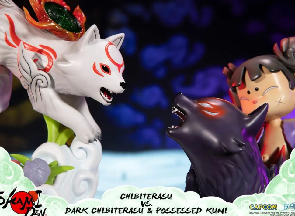 Okamiden - Chibiterasu vs. Dark Chibiterasu & Possessed Kuni 13” Statue