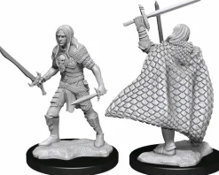 Pathfinder Battles - Male Elf Fighter Deep Cuts Unpainted Miniature Figure 2-Pack