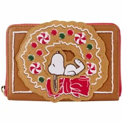 Peanuts - Snoopy Gingerbread Wreath Scented 4" Faux Leather Zip-Around Wallet