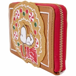 Peanuts - Snoopy Gingerbread Wreath Scented 4" Faux Leather Zip-Around Wallet