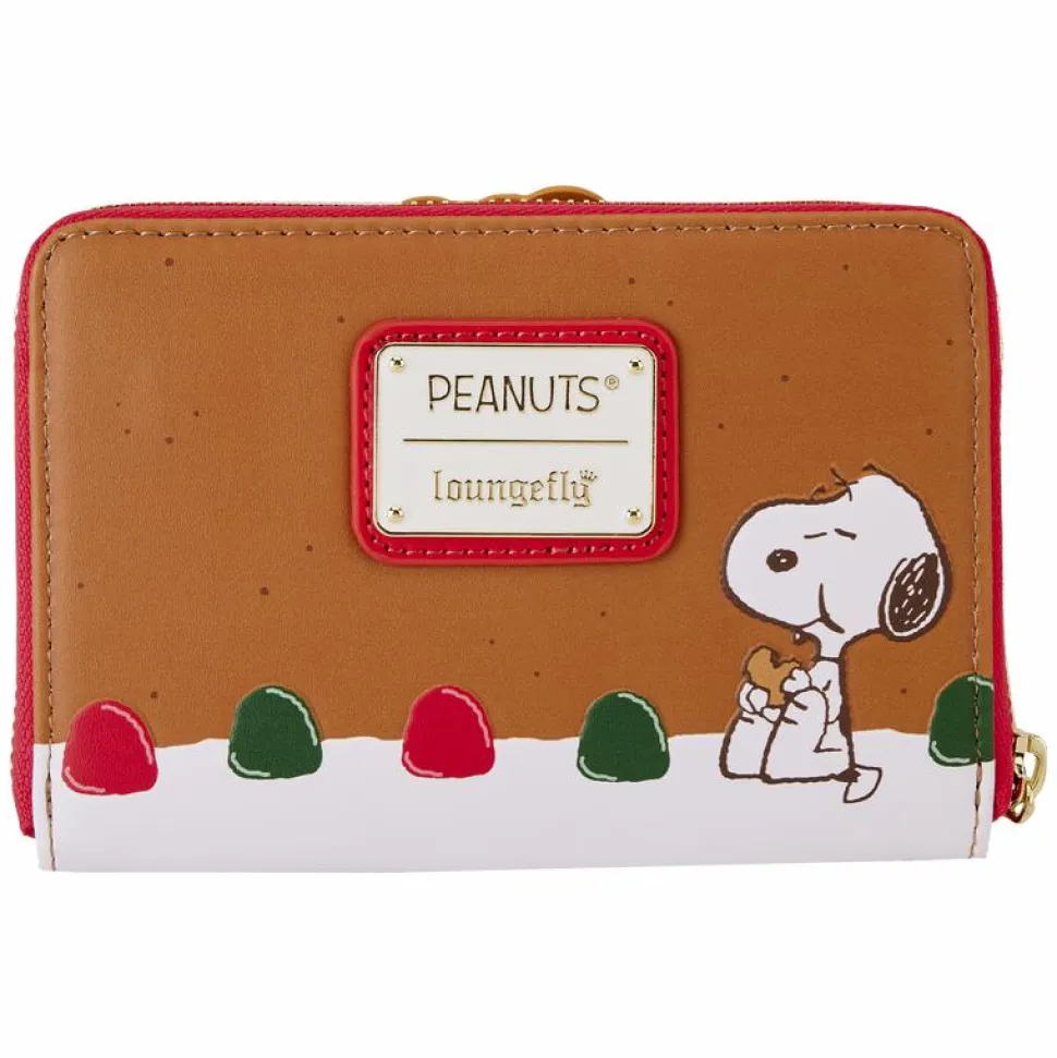 Peanuts - Snoopy Gingerbread Wreath Scented 4" Faux Leather Zip-Around Wallet