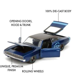 Pink Slips - Blue & Black 1970 Dodge Charger Widebody 1/24th Scale Die-Cast Vehicle Replica