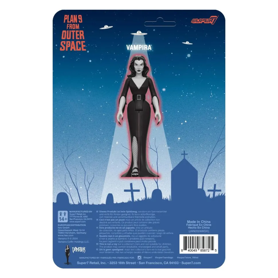 Plan 9 from Outer Space (1957) - Vampira (Grayscale) ReAction 3.75" Action Figure