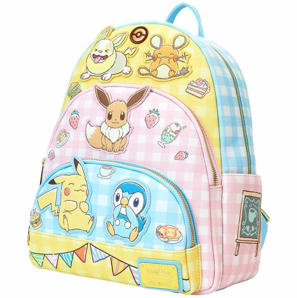 Pokemon - Cafe Triple Pocket 12" Faux Leather Mini Backpack