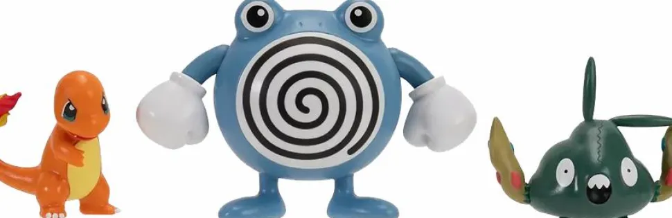 Pokemon - Charmander + Poliwhirl + Trubbish Battle Figure Set