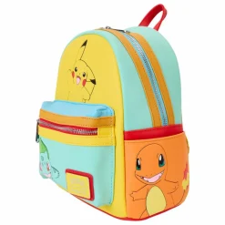 Pokemon - Color Block Starters 10" Faux Leather Mini Backpack