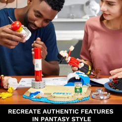 Popeye - Popeye with Olive Oyl Building Block Construction Set (1209 Pieces)