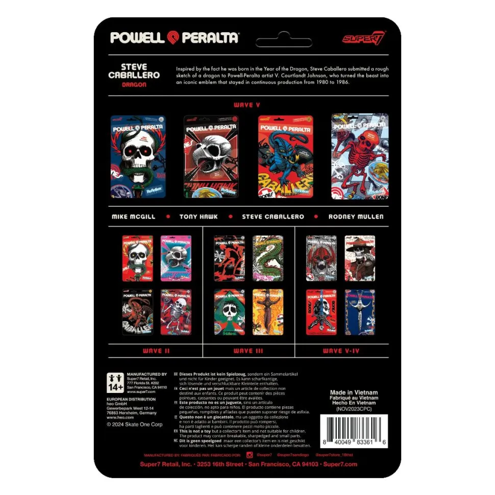 Powell Peralta - Steve Caballero Dragon (Animal Chin) ReAction 3.75" Action Figure (Wave 5)