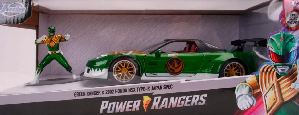 Power Rangers - Green Ranger with 2002 Honda NSX Type-R Japan Spec Hollywood Rides 1/24th Scale Die-Cast Vehicle Replica