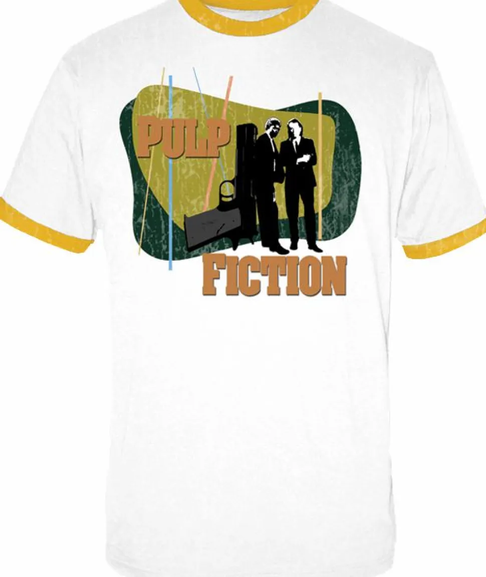Pulp Fiction - 'Gun Up' White Retro T-Shirt