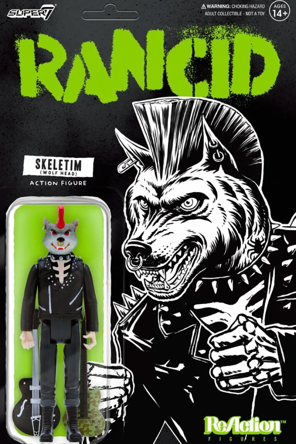 Rancid - Skeletim Wolf Head ReAction 3.75” Action Figure
